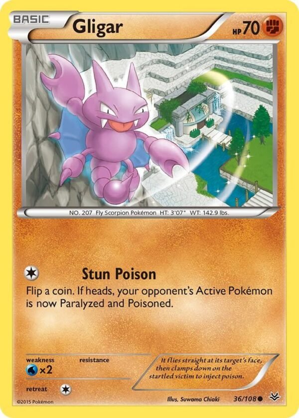 Gligar 36/108 Reverse Holofoil XY – Roaring Skies Gligar 36/108 Reverse Holofoil XY – Roaring Skies