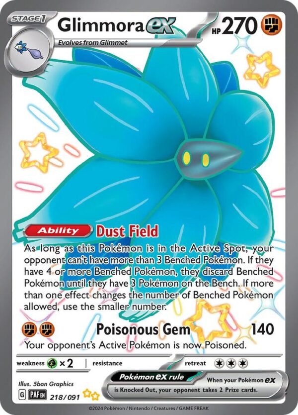 Glimmora ex 218/091 Holofoil SV: Paldean Fates Glimmora ex 218/091 Holofoil SV: Paldean Fates