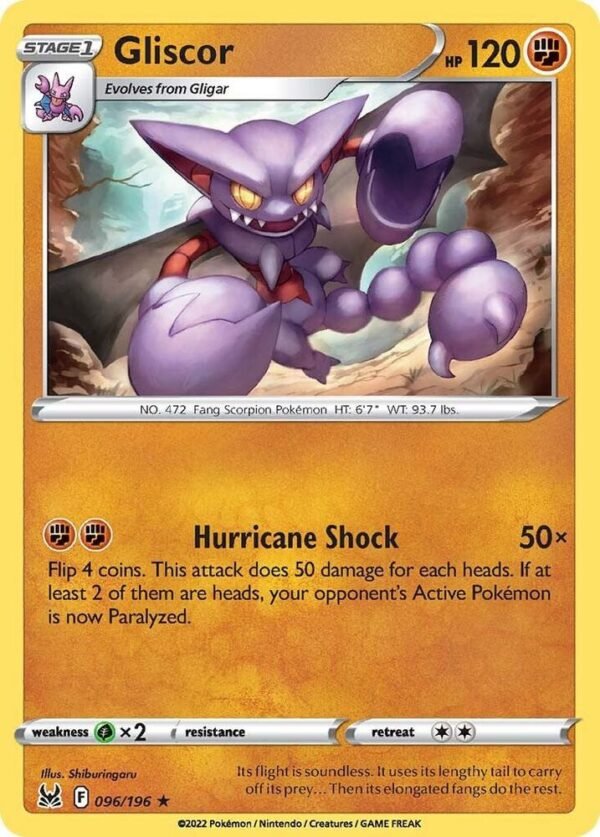Gliscor 096/196 Reverse Holofoil SWSH11: Lost Origin