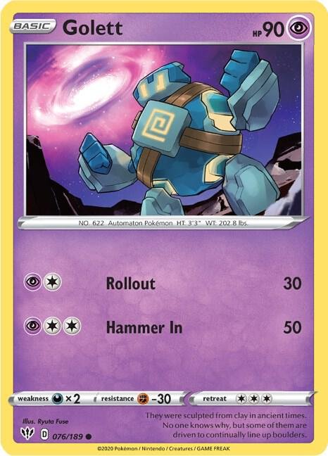 Golett 076/189 Normal SWSH03: Darkness Ablaze Golett 076/189 Normal SWSH03: Darkness Ablaze