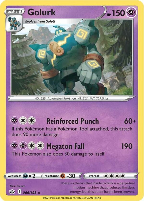 Golurk 066/198 Reverse Holofoil SWSH06: Chilling Reign