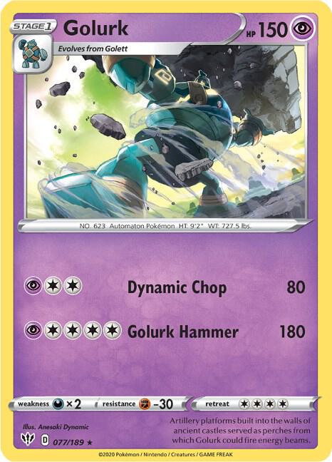 Golurk 077/189 Reverse Holofoil SWSH03: Darkness Ablaze