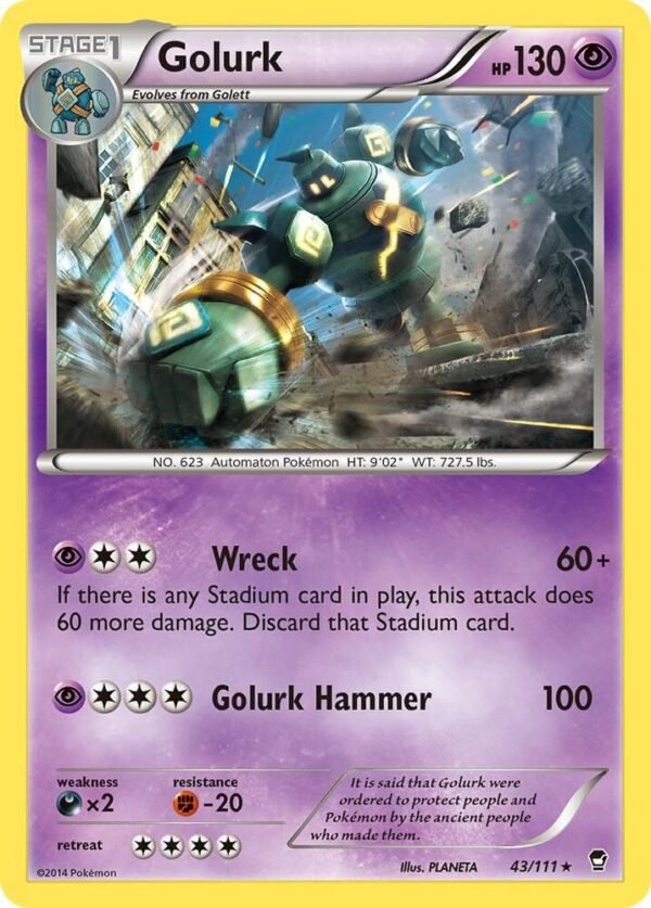 Golurk 43/111 Reverse Holofoil XY – Furious Fists Golurk 43/111 Reverse Holofoil XY – Furious Fists