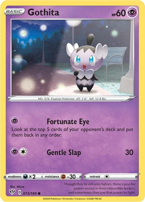 Gothita 073/189 Normal SWSH03: Darkness Ablaze Gothita 073/189 Normal SWSH03: Darkness Ablaze
