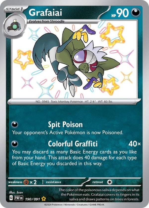 Grafaiai 190/091 Holofoil SV: Paldean Fates Grafaiai 190/091 Holofoil SV: Paldean Fates