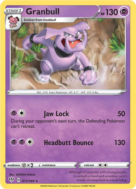 Granbull 071/189 Normal SWSH03: Darkness Ablaze Granbull 071/189 Normal SWSH03: Darkness Ablaze