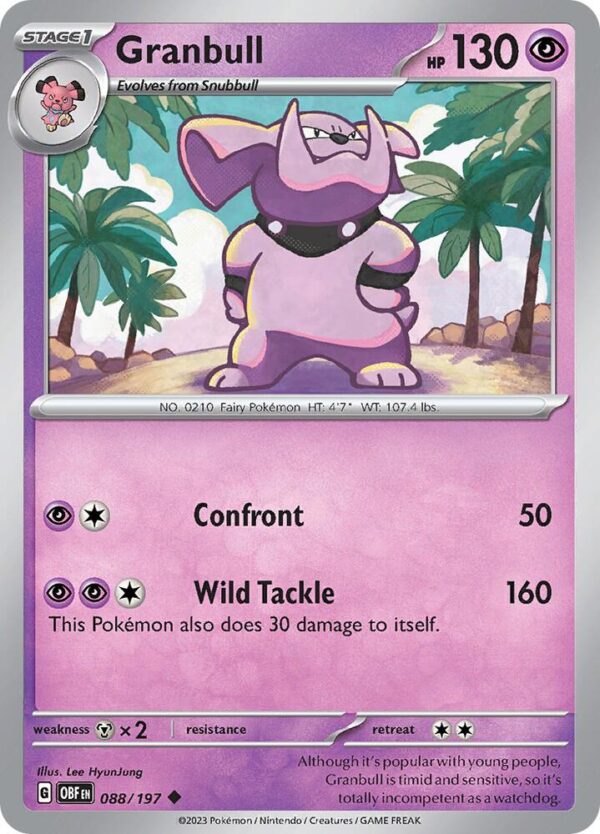 Granbull 088/197 Normal SV03: Obsidian Flames Granbull 088/197 Normal SV03: Obsidian Flames