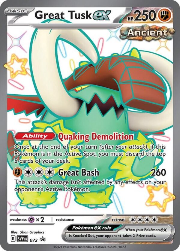 Great Tusk ex 072 Holofoil SV: Scarlet & Violet Promo Cards