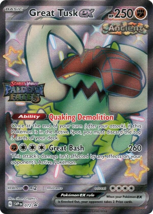 Great Tusk ex 072 (Paldean Fates Stamped) Holofoil Miscellaneous Cards & Products