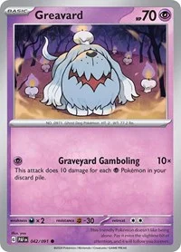 Greavard | 042/091 | Reverse Holofoil | SV: Paldean Fates Greavard | 042/091 | Reverse Holofoil | SV: Paldean Fates