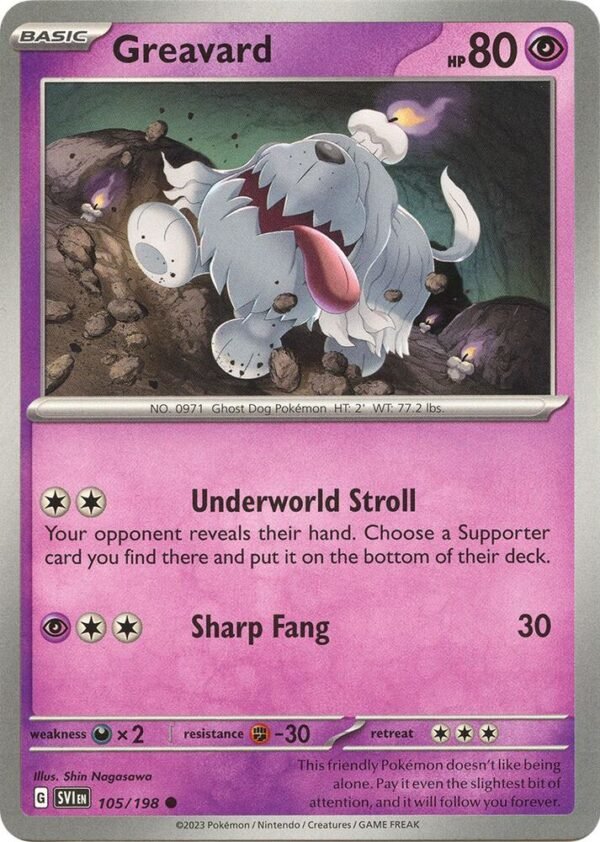 Greavard 105/198 Normal SV01: Scarlet & Violet Base Set Greavard 105/198 Normal SV01: Scarlet & Violet Base Set