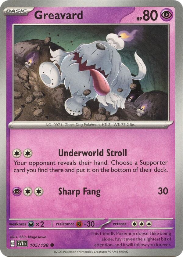 Greavard 105/198 Reverse Holofoil SV01: Scarlet & Violet Base Set