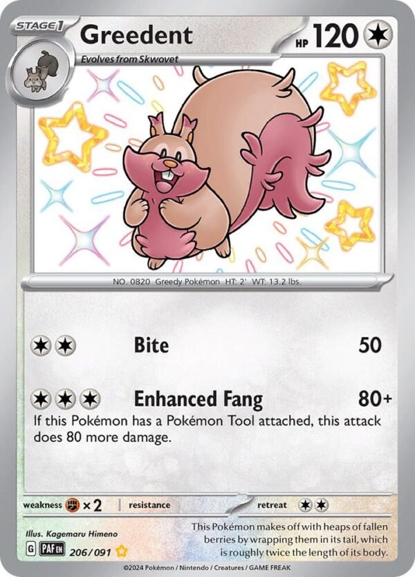 Greedent 206/091 Holofoil SV: Paldean Fates