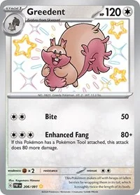Greedent | 206/091 | Holofoil | SV: Paldean Fates