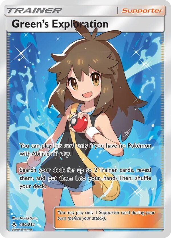 Green’s Exploration (Full Art) 209/214 Holofoil SM – Unbroken Bonds Green’s Exploration (Full Art) 209/214 Holofoil SM – Unbroken Bonds