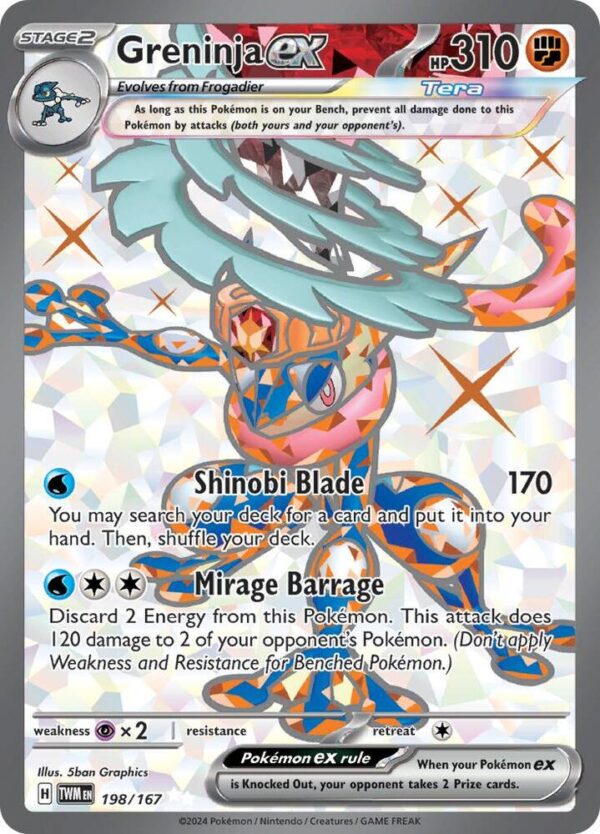 Greninja ex 198/167 Holofoil SV06: Twilight Masquerade Greninja ex 198/167 Holofoil SV06: Twilight Masquerade