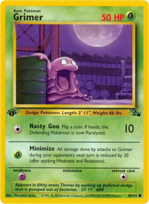 Grimer 48/62 1st Edition Fossil