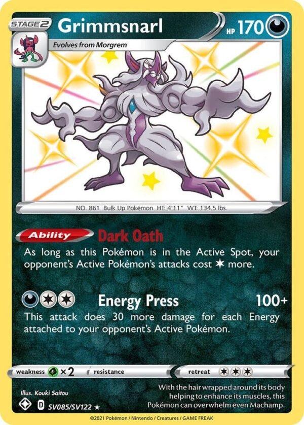 Grimmsnarl SV085/SV122 Holofoil Shining Fates: Shiny Vault Grimmsnarl SV085/SV122 Holofoil Shining Fates: Shiny Vault