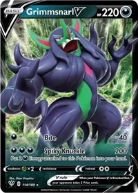 Grimmsnarl V | 114/189 | Holofoil | SWSH03: Darkness Ablaze