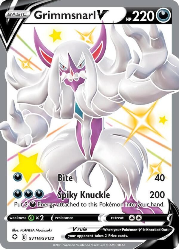 Grimmsnarl V SV116/SV122 Holofoil Shining Fates: Shiny Vault Grimmsnarl V SV116/SV122 Holofoil Shining Fates: Shiny Vault