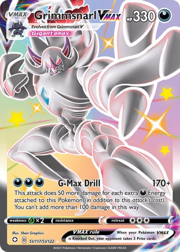 Grimmsnarl VMAX SV117/SV122 Holofoil Shining Fates: Shiny Vault Grimmsnarl VMAX SV117/SV122 Holofoil Shining Fates: Shiny Vault