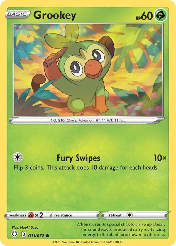 Grookey 011/072 Reverse Holofoil Shining Fates