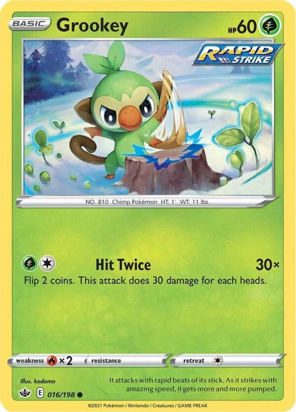 Grookey 016/198 Normal SWSH06: Chilling Reign