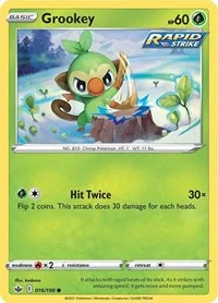 Grookey | 016/198 | Reverse Holofoil | SWSH06: Chilling Reign