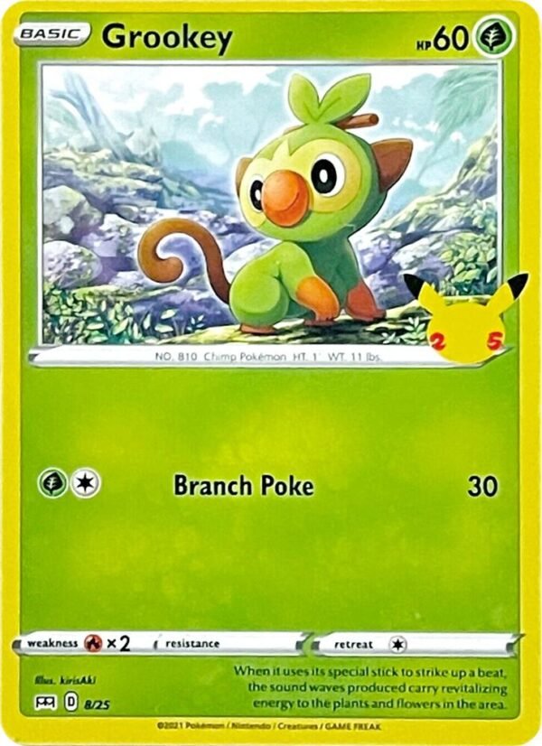Grookey 8/25 008/025 Normal McDonald’s 25th Anniversary Promos Grookey 8/25 008/025 Normal McDonald’s 25th Anniversary Promos