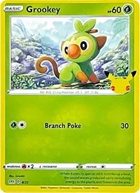 Grookey | 8/25 | 008/025 | Holofoil | McDonald's 25th Anniversary Promos Grookey | 8/25 | 008/025 | Holofoil | McDonald's 25th Anniversary Promos