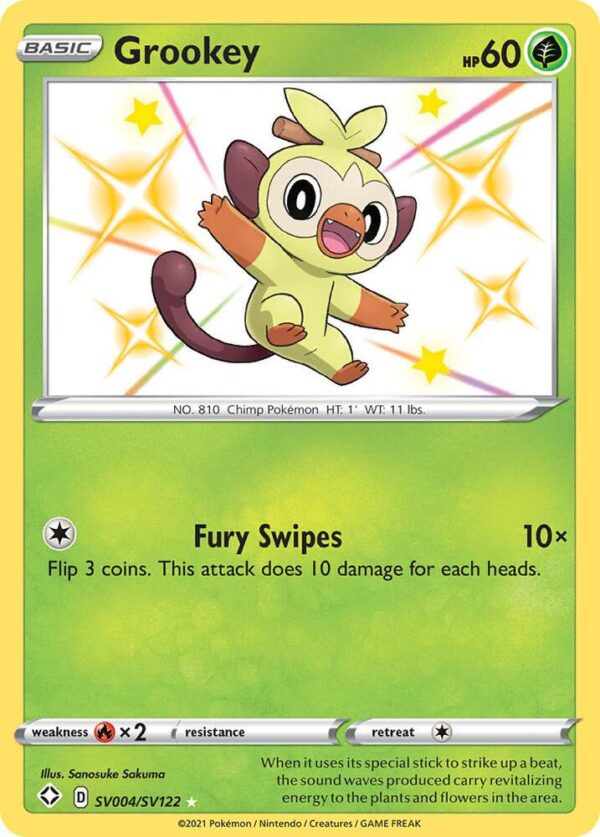 Grookey SV004/SV122 Holofoil Shining Fates: Shiny Vault