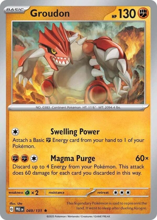 Groudon 049/131 Reverse Holofoil SV: Prismatic Evolutions Groudon 049/131 Reverse Holofoil SV: Prismatic Evolutions