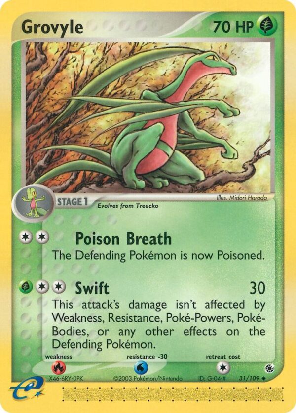 Grovyle 31/109 Reverse Holofoil Ruby and Sapphire