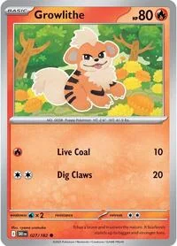 Growlithe | 027/182 | Reverse Holofoil | SV10: Destined Rivals