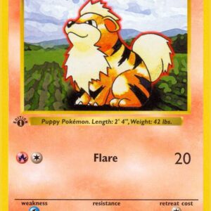 Growlithe 028/102 1st Edition Base Set (Shadowless)
