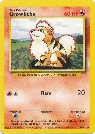 Growlithe 028/102 Normal Base Set