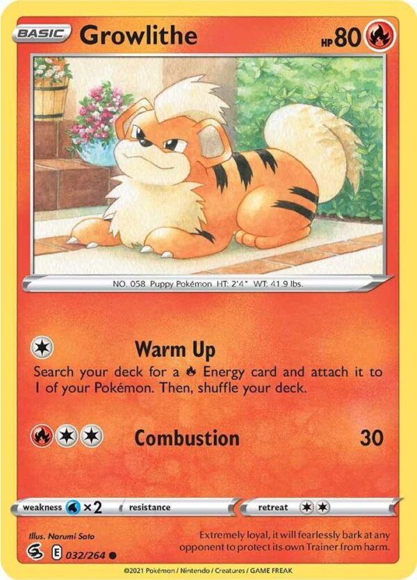 Growlithe 032/264 Reverse Holofoil SWSH08: Fusion Strike