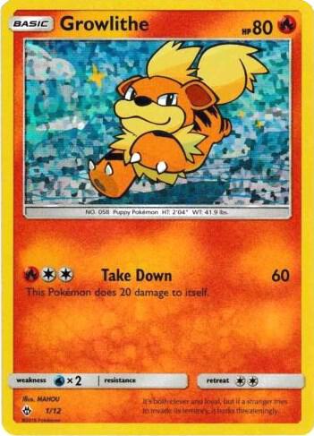 Growlithe 1/12 001/012 Holofoil McDonald’s Promos 2018