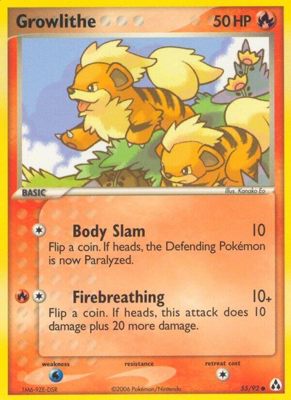 Growlithe 55/92 Reverse Holofoil Legend Maker