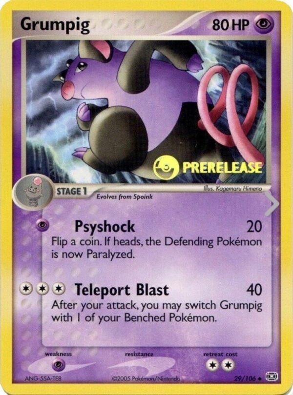 Grumpig 29/106 (Prerelease) Normal Nintendo Promos Grumpig 29/106 (Prerelease) Normal Nintendo Promos