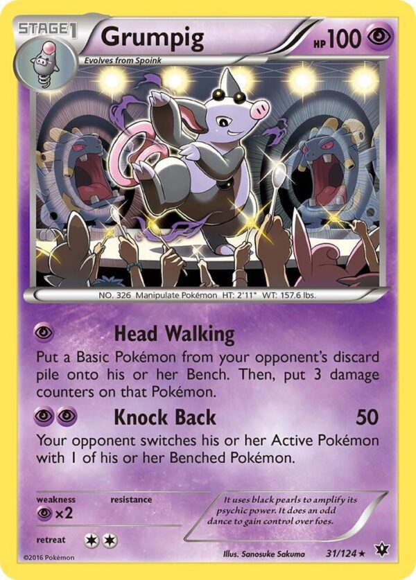 Grumpig 31/124 Reverse Holofoil XY – Fates Collide