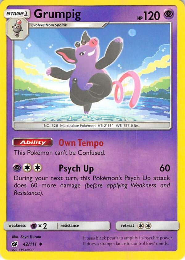 Grumpig 42/111 Reverse Holofoil SM – Crimson Invasion
