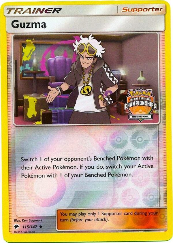 Guzma 115/147 (Regional Championships) Reverse Holofoil League & Championship Cards