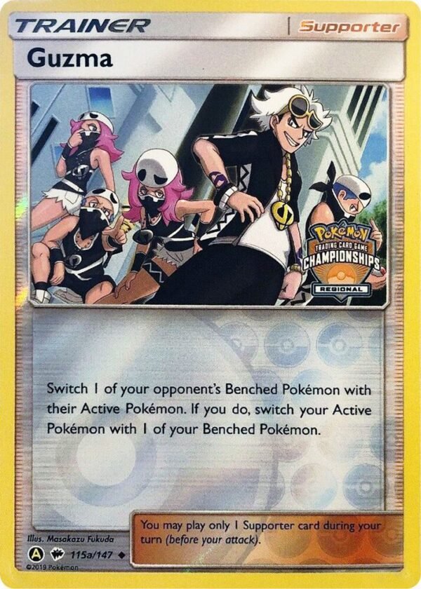 Guzma 115a/147 (Regional Championships) Reverse Holofoil League & Championship Cards