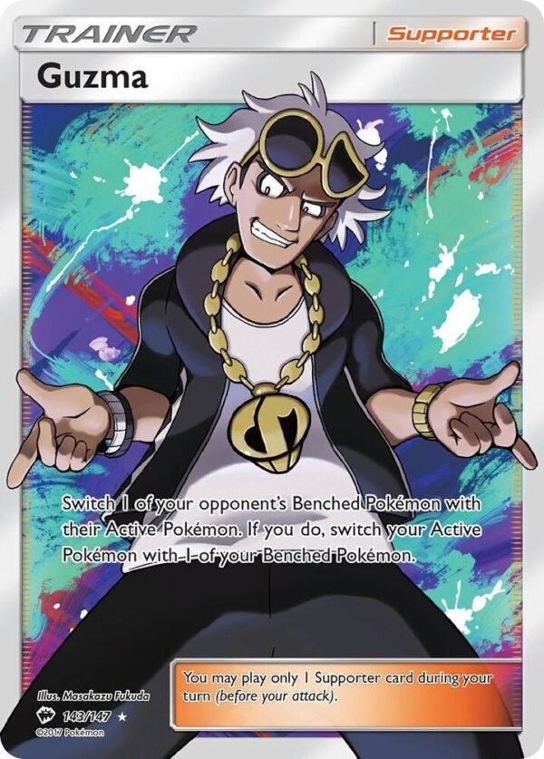 Guzma (Full Art) 143/147 Holofoil SM – Burning Shadows Guzma (Full Art) 143/147 Holofoil SM – Burning Shadows