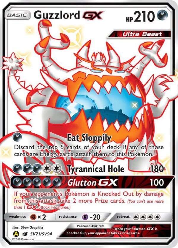 Guzzlord GX SV71/SV94 Holofoil Hidden Fates: Shiny Vault Guzzlord GX SV71/SV94 Holofoil Hidden Fates: Shiny Vault