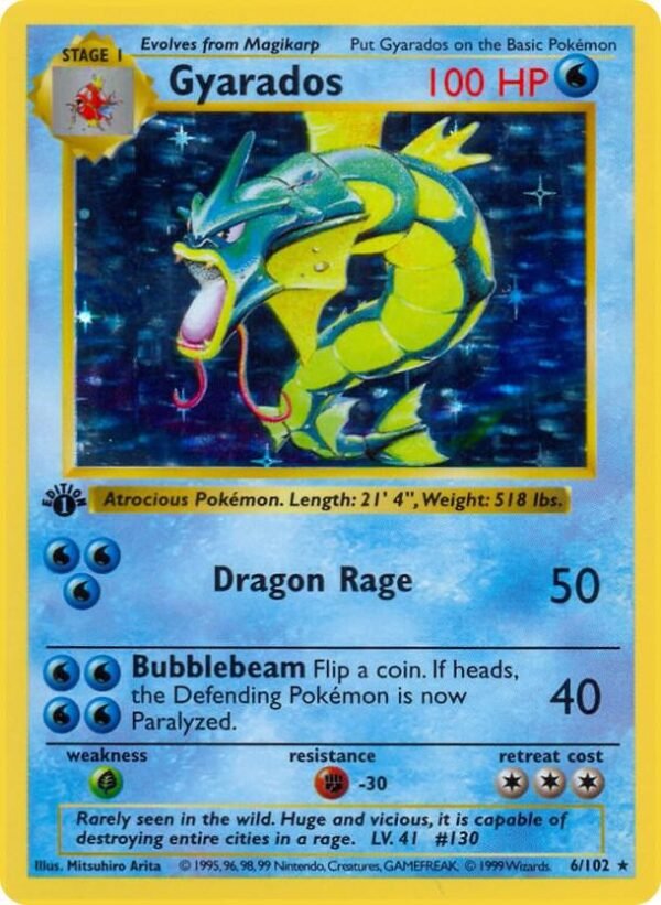 Gyarados 006/102 Unlimited Holofoil Base Set (Shadowless)