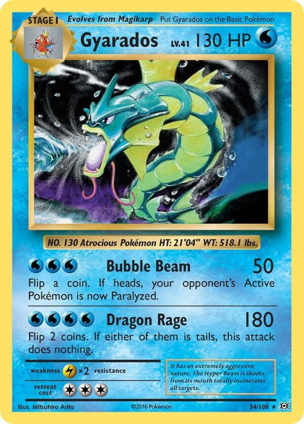Gyarados 34/108 Reverse Holofoil XY – Evolutions