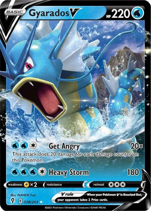 Gyarados V 028/203 Holofoil SWSH07: Evolving Skies