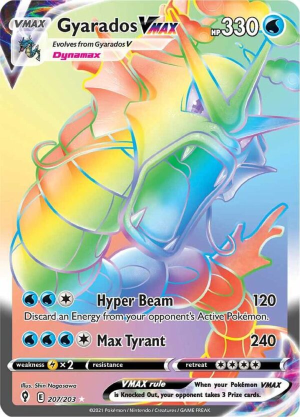 Gyarados VMAX (Secret) 207/203 Holofoil SWSH07: Evolving Skies Gyarados VMAX (Secret) 207/203 Holofoil SWSH07: Evolving Skies